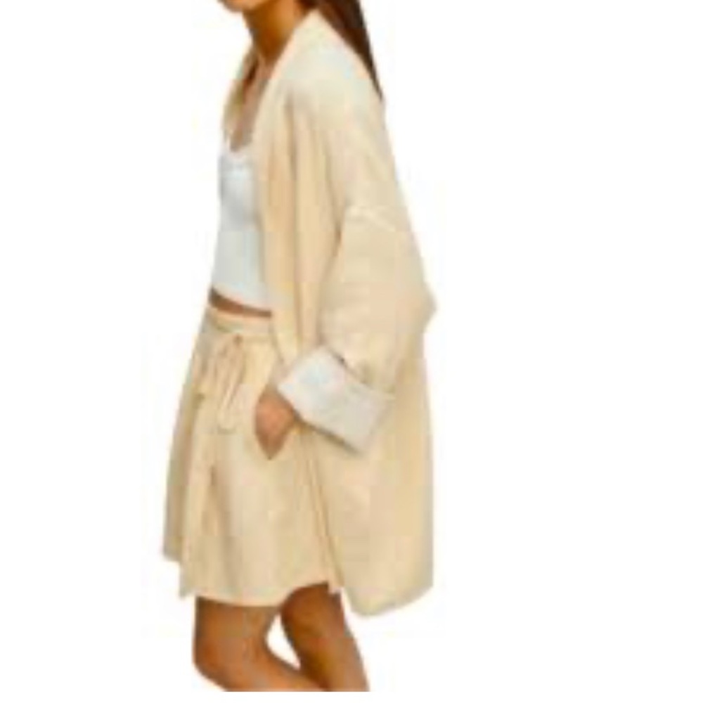 Aritza Wilfred Cream Oversized Cotton Spandex Duster Size S